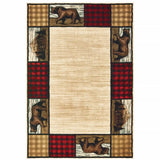 6' X 9' Ivory Southwestern Power Loom Stain Resistant Area Rug - Homeroots - Flyclothing LLC