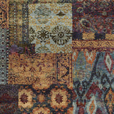 10' X 13' Blue and Gold Abstract Power Loom Area Rug - Homeroots
