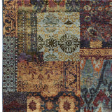 2' X 3' Blue and Gold Abstract Power Loom Area Rug - Homeroots - Flyclothing LLC
