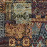 9' X 12' Blue and Gold Abstract Power Loom Area Rug - Homeroots - Flyclothing LLC