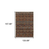 10' X 13' Blue and Ivory Abstract Power Loom Area Rug - Homeroots - Flyclothing LLC