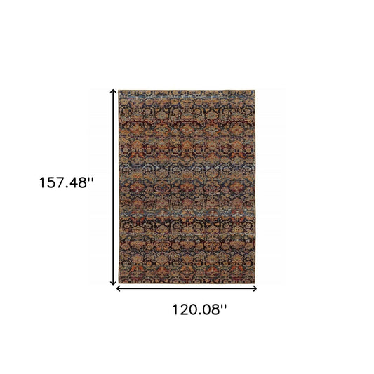 10' X 13' Blue and Ivory Abstract Power Loom Area Rug - Homeroots - Flyclothing LLC