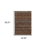 2' X 3' Blue and Ivory Abstract Power Loom Area Rug - Homeroots - Flyclothing LLC