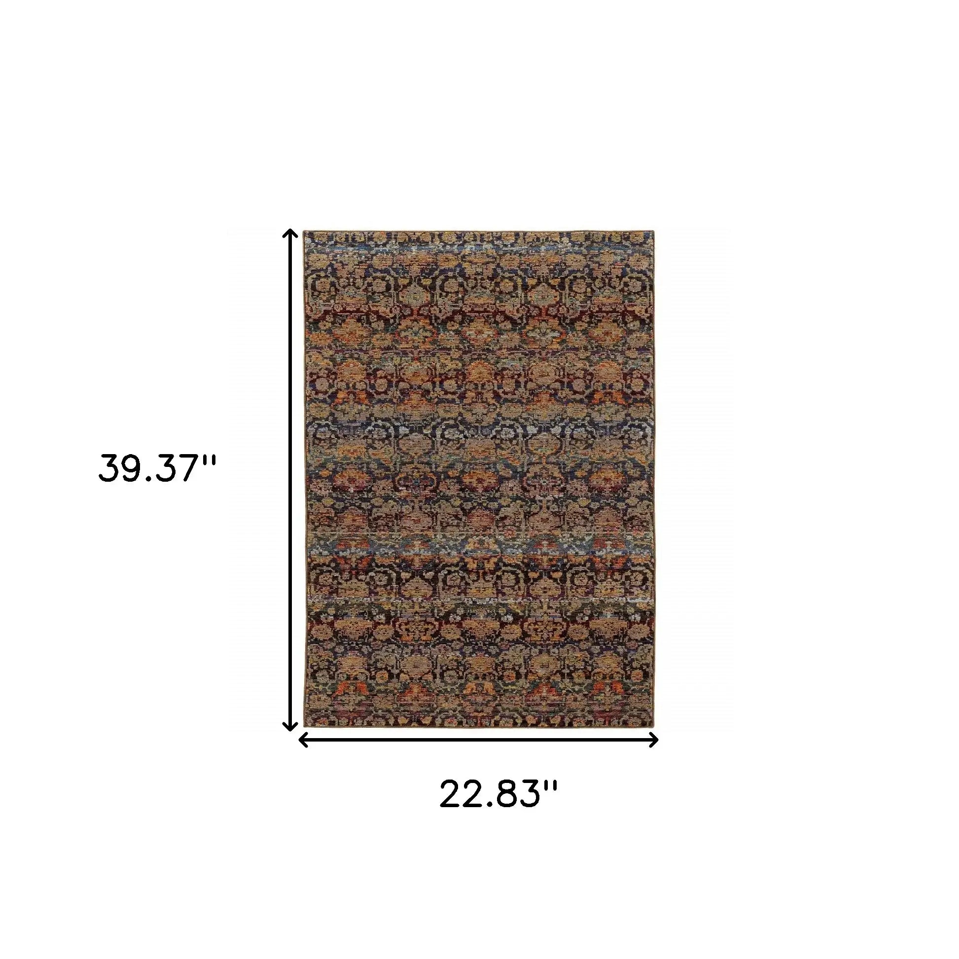 2' X 3' Blue and Ivory Abstract Power Loom Area Rug - Homeroots - Flyclothing LLC