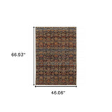 3' X 5' Blue and Ivory Abstract Power Loom Area Rug - Homeroots - Flyclothing LLC