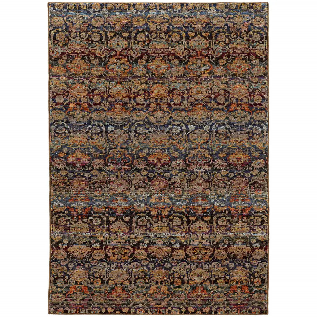 5' X 7' Blue and Ivory Abstract Power Loom Area Rug - Homeroots - Flyclothing LLC