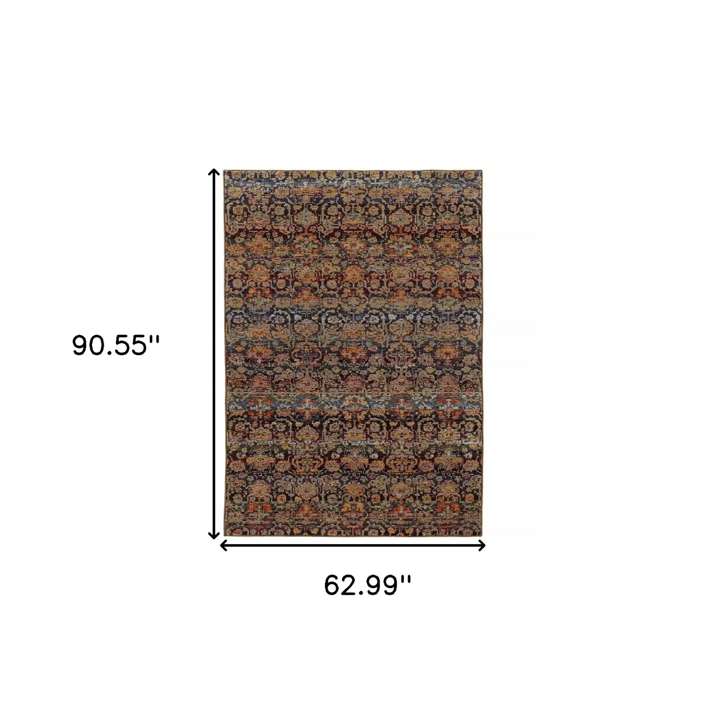 5' X 7' Blue and Ivory Abstract Power Loom Area Rug - Homeroots - Flyclothing LLC