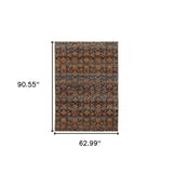 5' X 7' Blue and Ivory Abstract Power Loom Area Rug - Homeroots - Flyclothing LLC