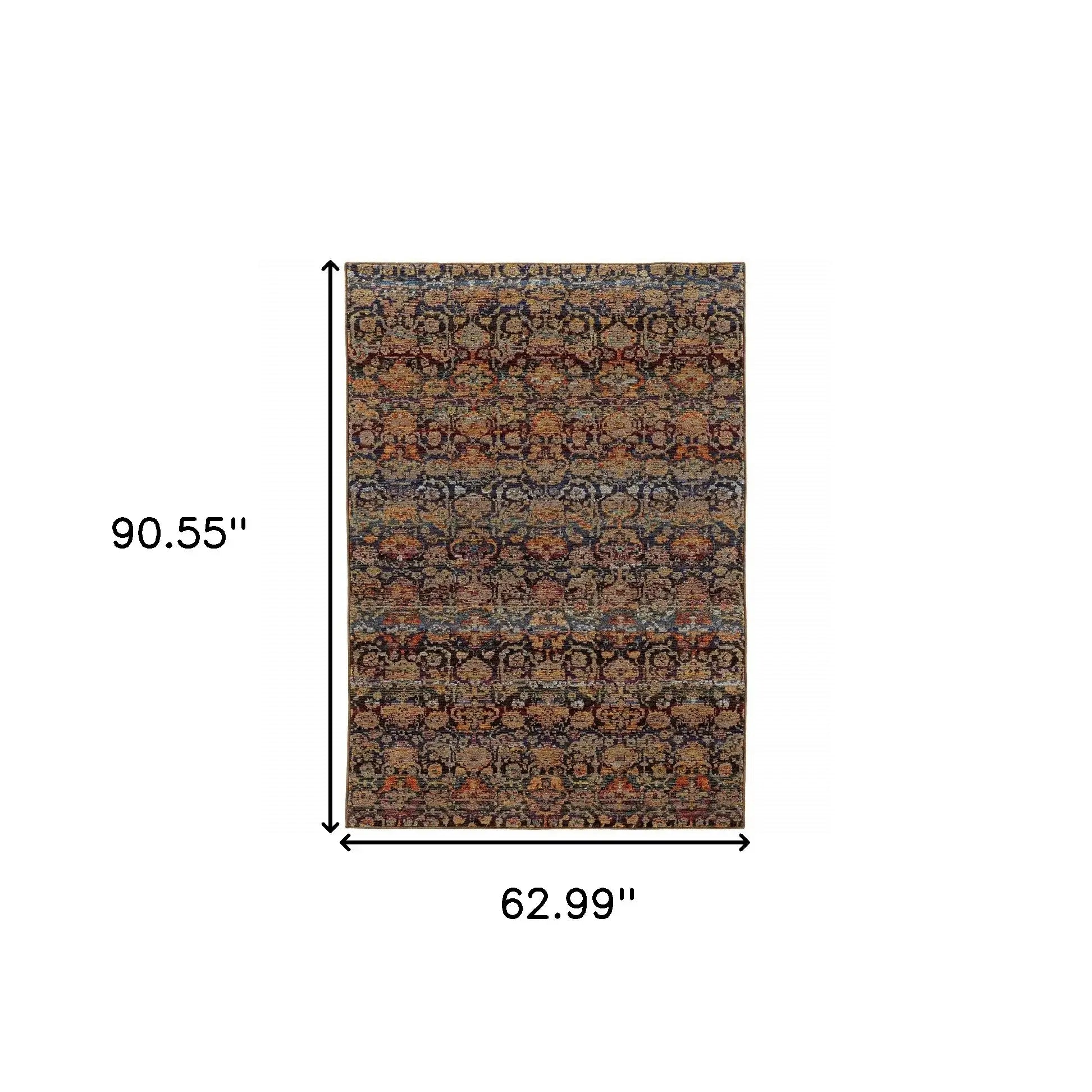 5' X 7' Blue and Ivory Abstract Power Loom Area Rug - Homeroots - Flyclothing LLC