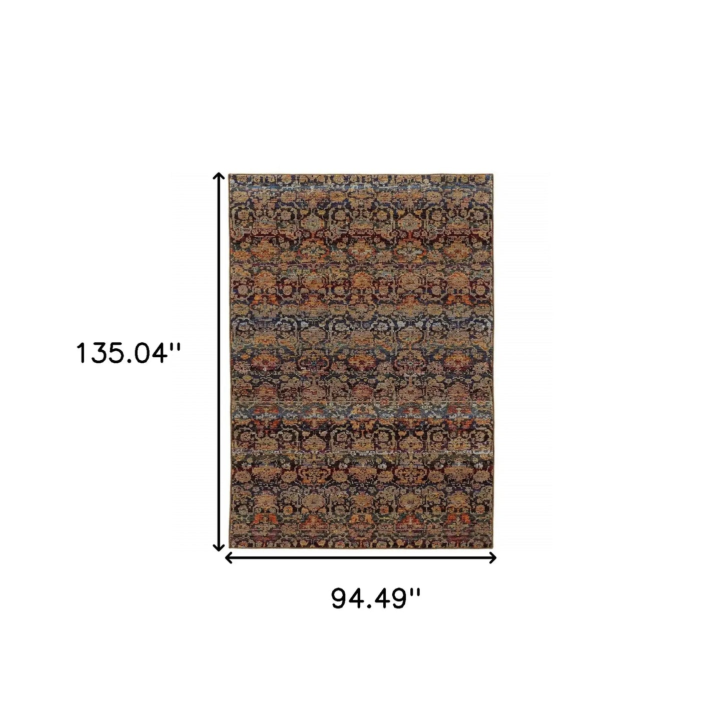 8' X 11' Blue and Ivory Abstract Power Loom Area Rug - Homeroots - Flyclothing LLC