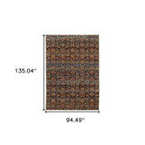 8' X 11' Blue and Ivory Abstract Power Loom Area Rug - Homeroots - Flyclothing LLC