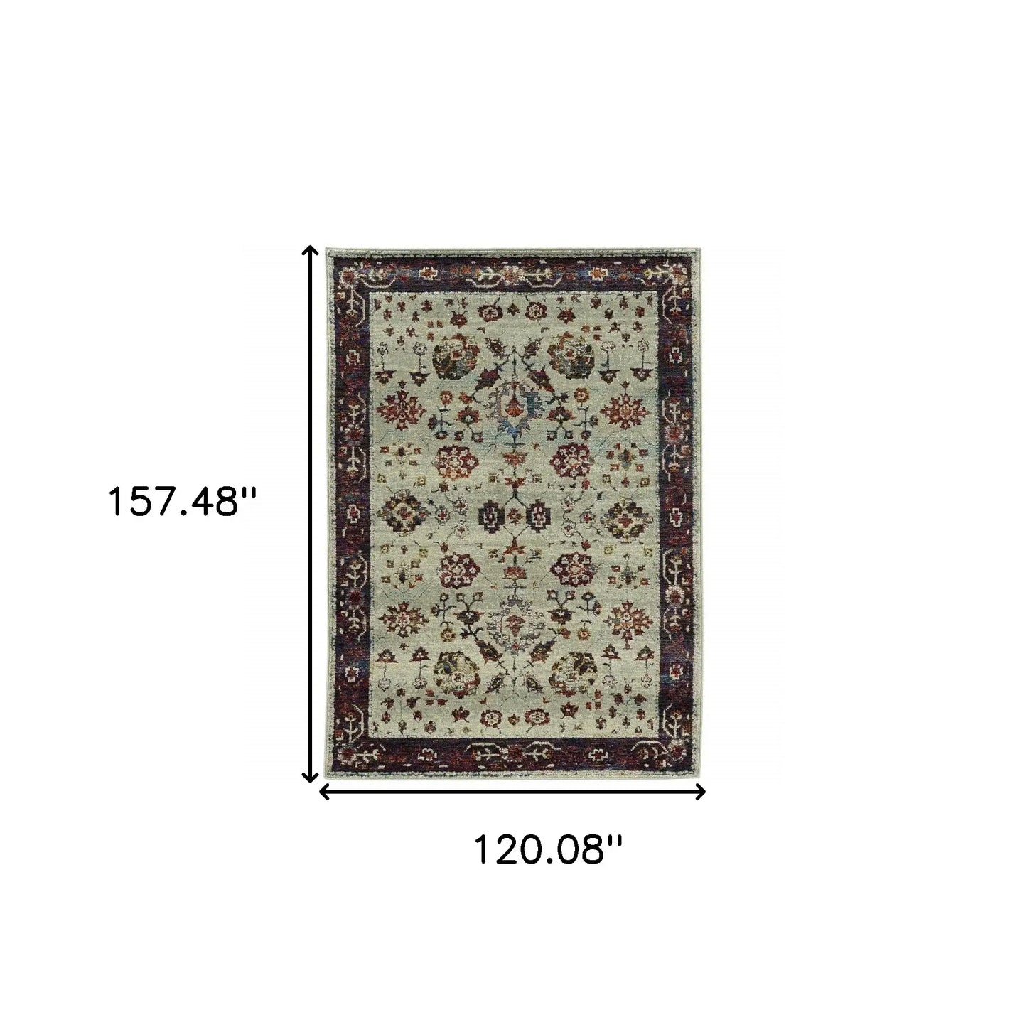 10' X 13' Red and Ivory Oriental Power Loom Area Rug - Homeroots - Flyclothing LLC