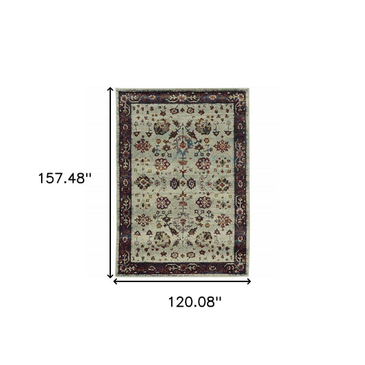 10' X 13' Red and Ivory Oriental Power Loom Area Rug - Homeroots - Flyclothing LLC