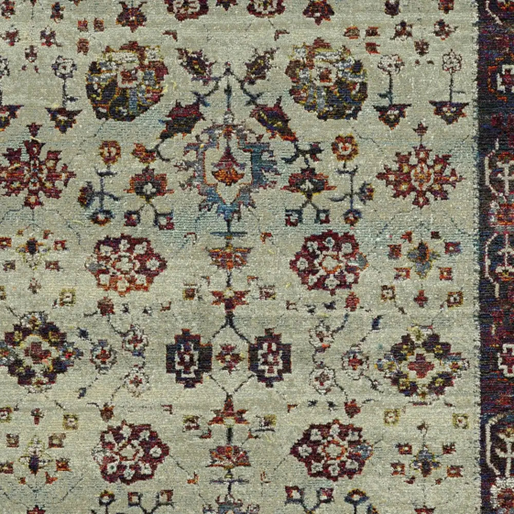 10' X 13' Red and Ivory Oriental Power Loom Area Rug - Homeroots - Flyclothing LLC