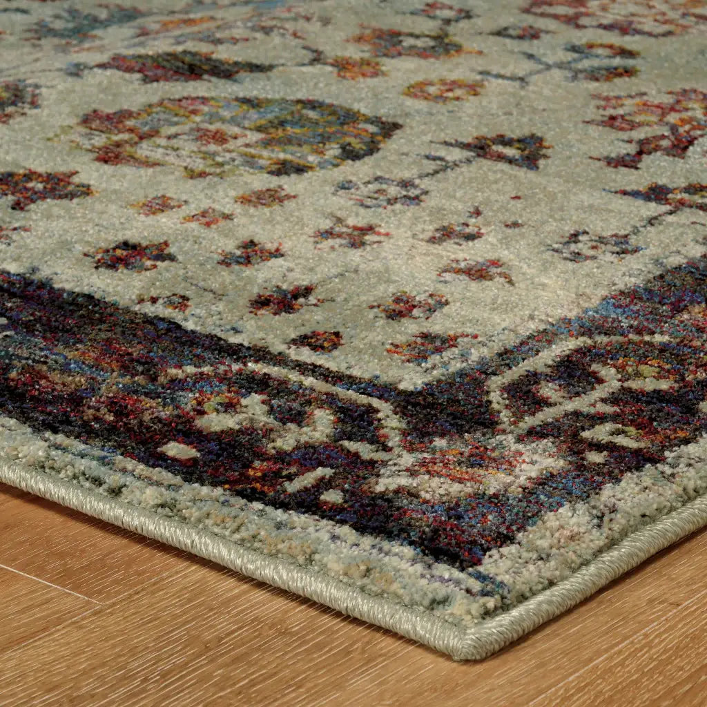 2' X 3' Red and Ivory Oriental Power Loom Area Rug - Homeroots - Flyclothing LLC