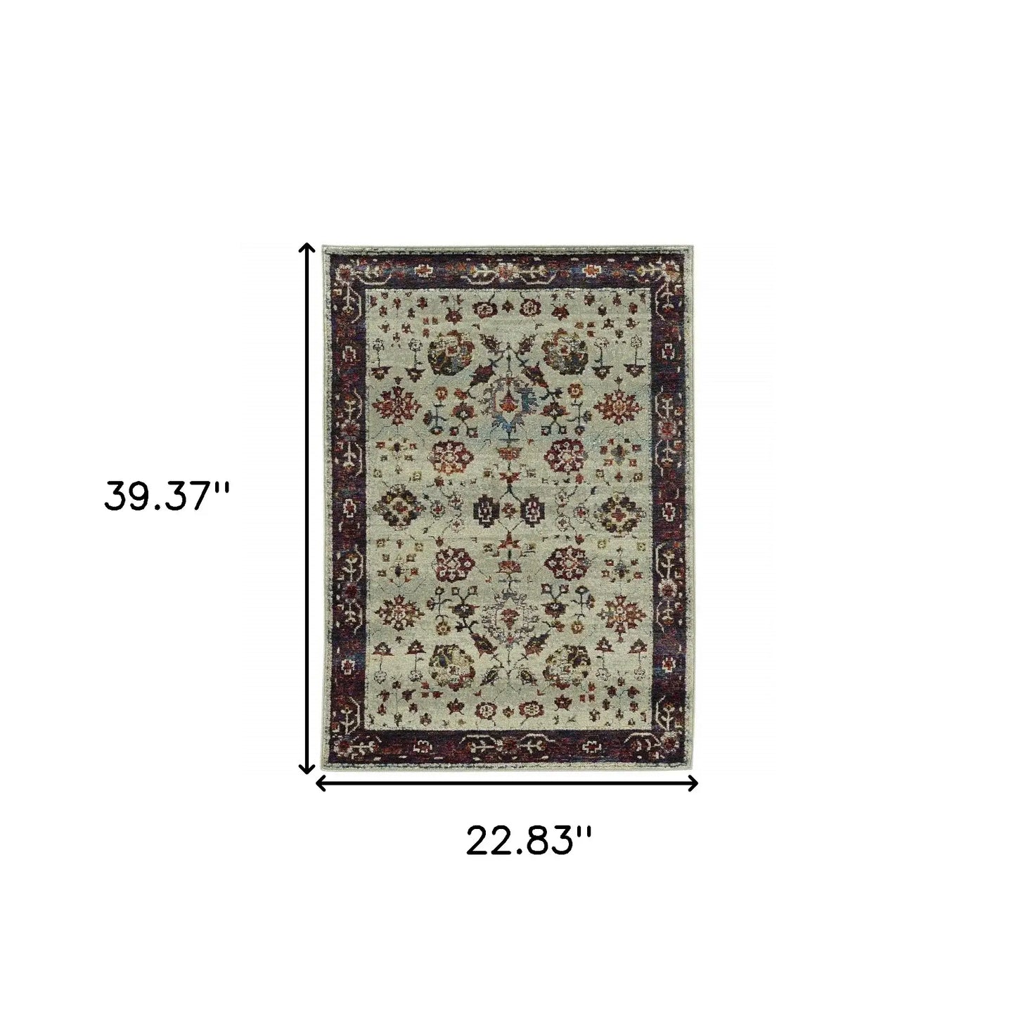 2' X 3' Red and Ivory Oriental Power Loom Area Rug - Homeroots - Flyclothing LLC