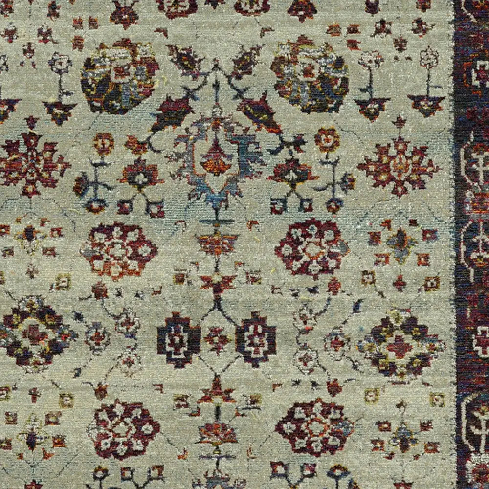 3' X 5' Red and Ivory Oriental Power Loom Area Rug - Homeroots - Flyclothing LLC