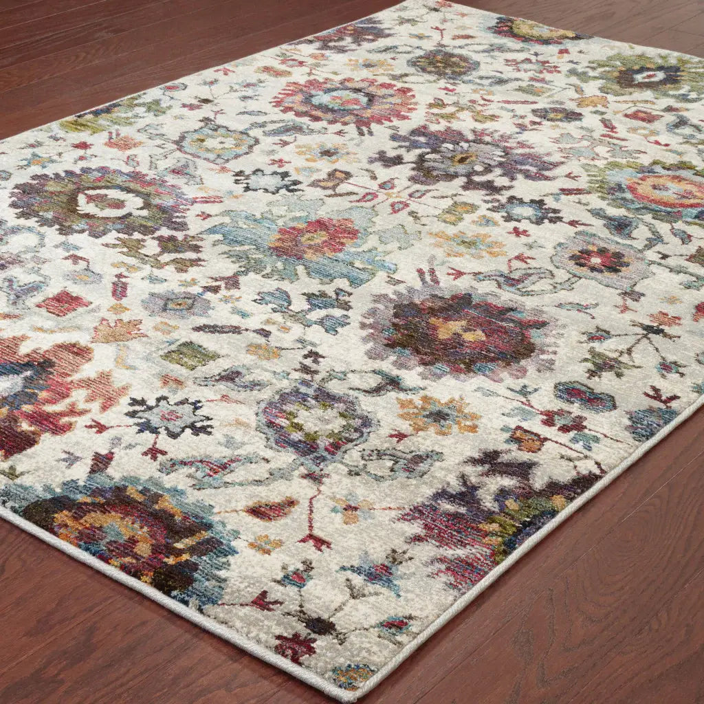2' X 3' Purple and Gray Oriental Power Loom Area Rug - Homeroots - Flyclothing LLC