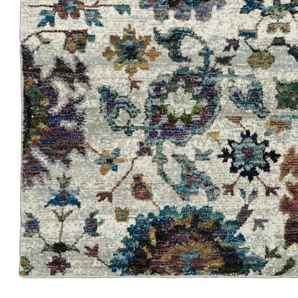 2' X 3' Purple and Gray Oriental Power Loom Area Rug - Homeroots - Flyclothing LLC