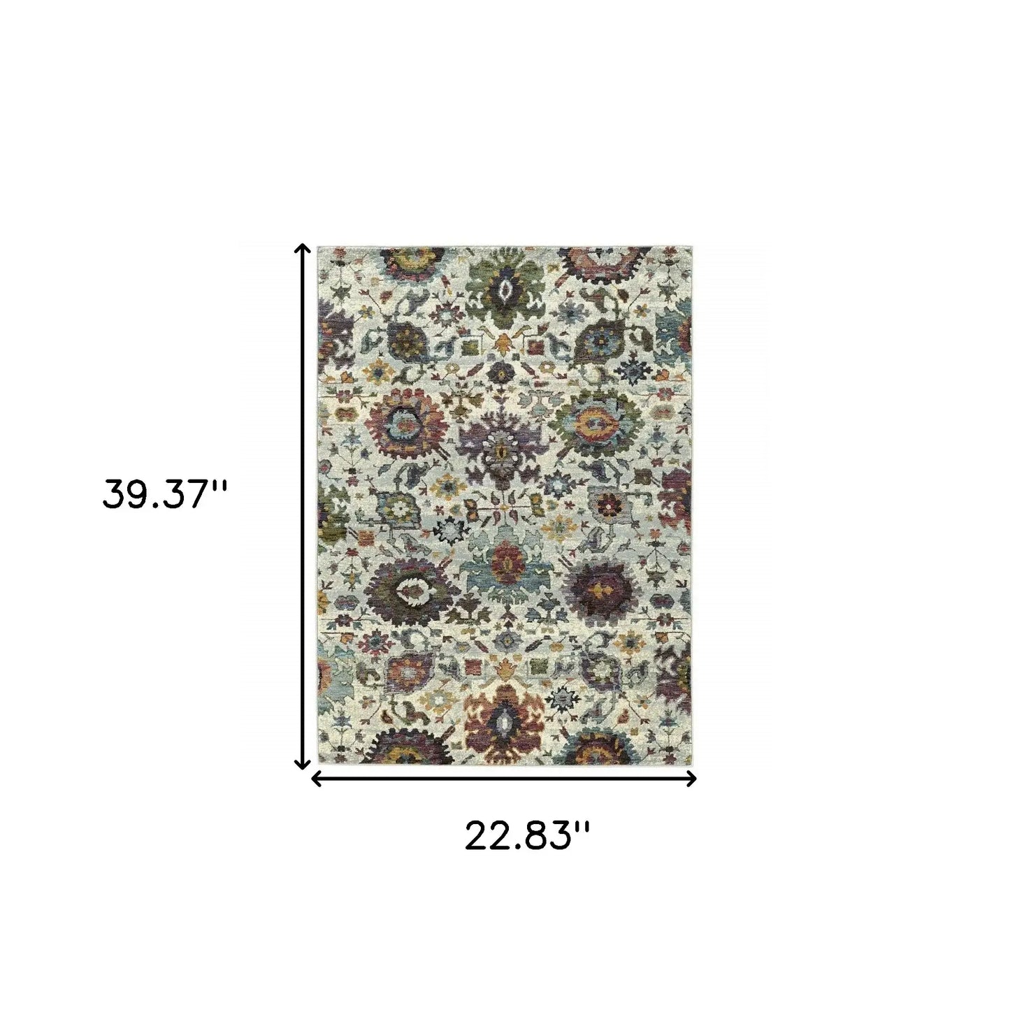 2' X 3' Purple and Gray Oriental Power Loom Area Rug - Homeroots - Flyclothing LLC