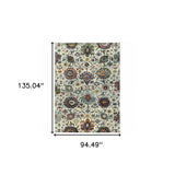 8' X 11' Purple and Gray Oriental Power Loom Area Rug - Homeroots - Flyclothing LLC
