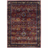 10' X 13' Red Purple Oriental Power Loom Area Rug - Homeroots - Flyclothing LLC