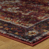 10' X 13' Red Purple Oriental Power Loom Area Rug - Homeroots