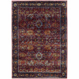 2' X 3' Red Purple Oriental Power Loom Area Rug