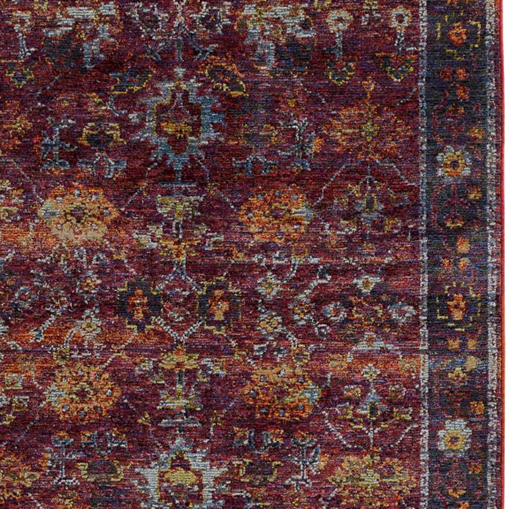 2' X 3' Red Purple Oriental Power Loom Area Rug - Homeroots - Flyclothing LLC