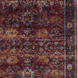 2' X 3' Red Purple Oriental Power Loom Area Rug - Homeroots