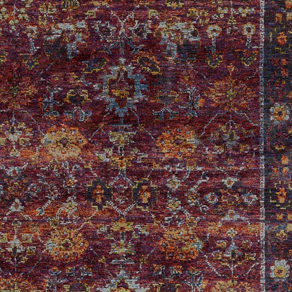 7' X 10' Red Purple Oriental Power Loom Area Rug - Homeroots - Flyclothing LLC