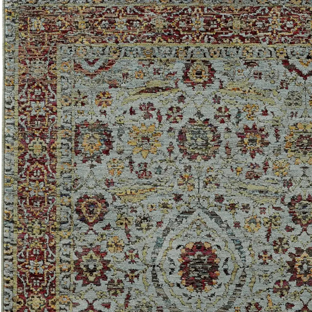2' X 3' Blue and Green Oriental Power Loom Area Rug - Homeroots - Flyclothing LLC