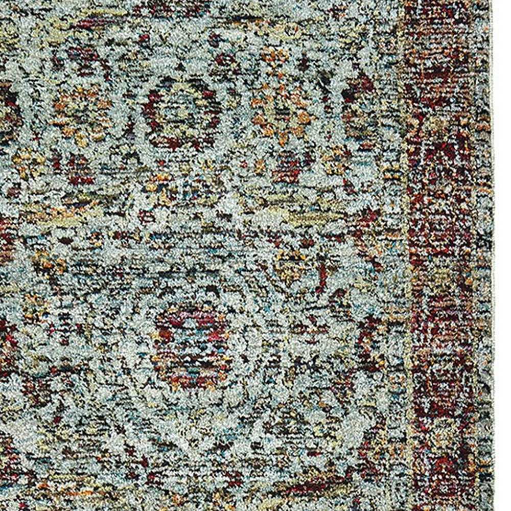12' Runner Blue Red Green and Gold Oriental Power Loom Runner Rug - Homeroots - Flyclothing LLC