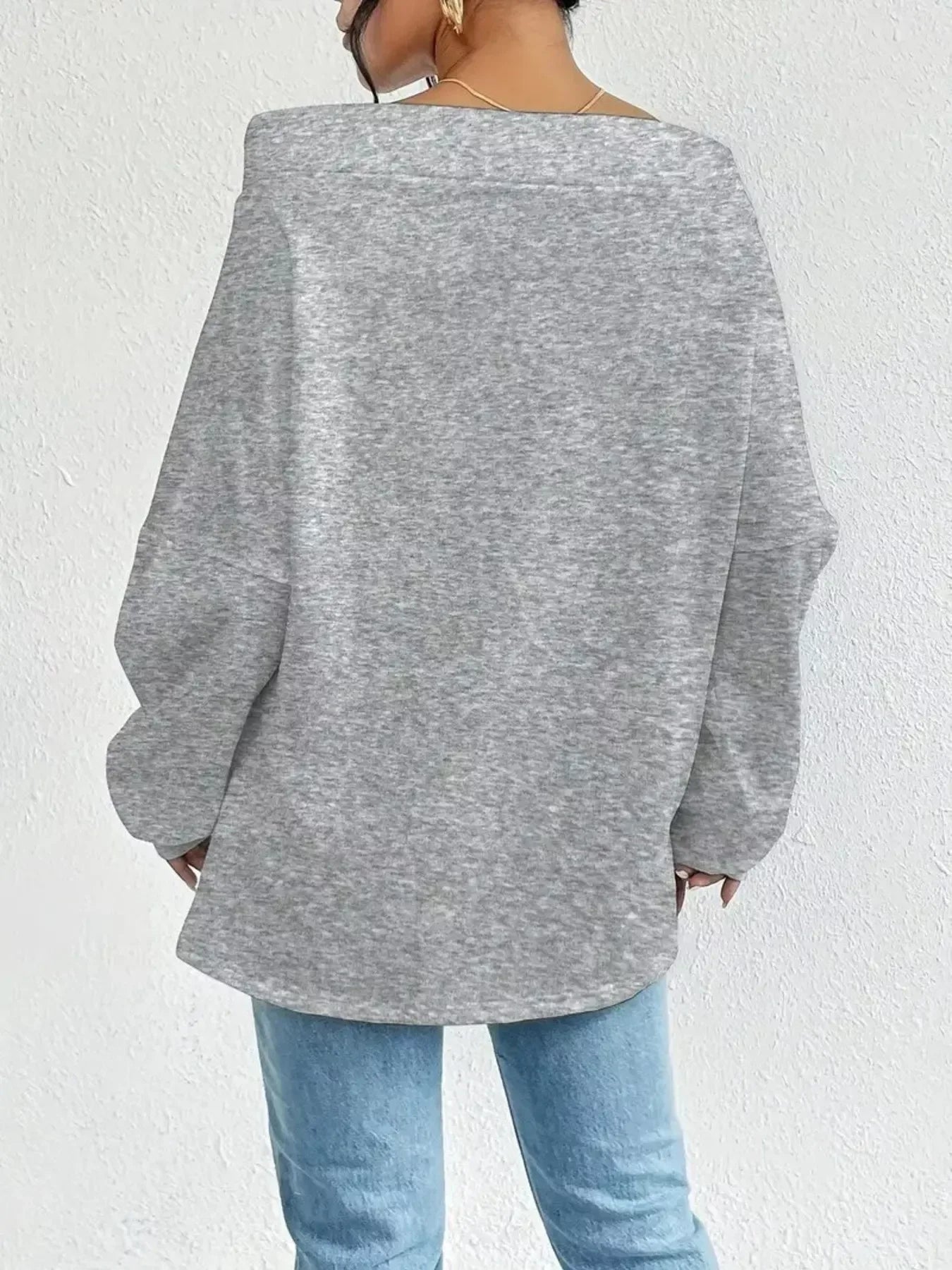 Off-Shoulder Drawstring Sweatshirt - Trendsi - Flyclothing LLC