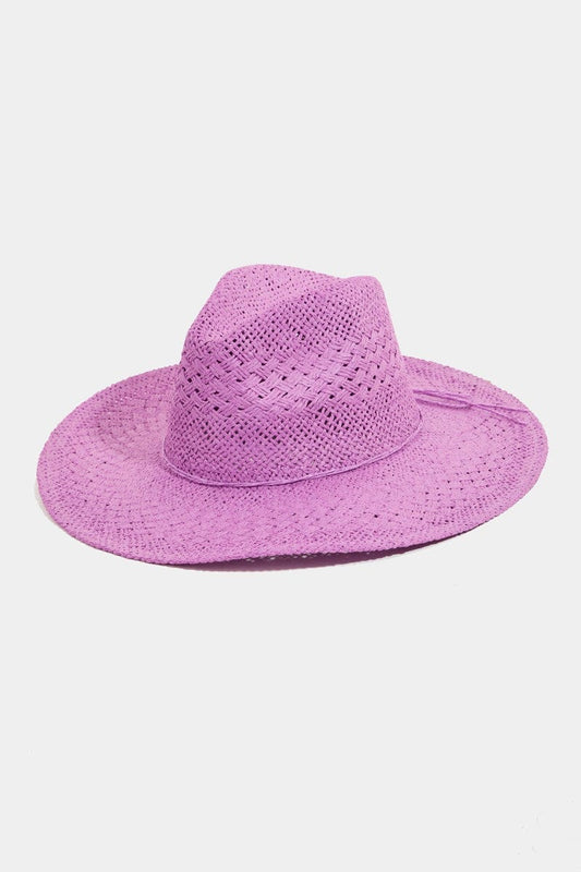 Fame Straw Braided Sun Hat - Trendsi