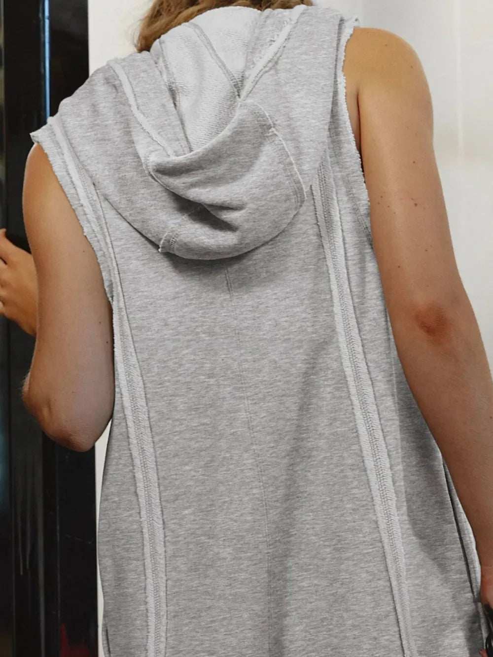 Half Zipped Hooded Sleeveless Romper - Trendsi - Flyclothing LLC