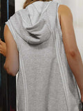 Half Zipped Hooded Sleeveless Romper - Trendsi - Flyclothing LLC