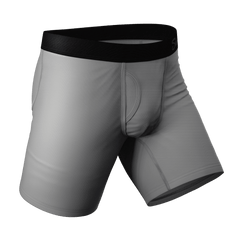 The 50 Shades | Grey Long Leg Ball Hammock® Pouch Underwear With Fly - Shinesty