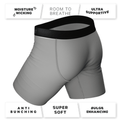 The 50 Shades | Long Leg Grey Ball Hammock® Pouch Underwear With Fly 3 Pack - Shinesty