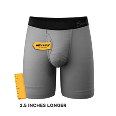 The 50 Shades | Long Leg Grey Ball Hammock® Pouch Underwear With Fly 5 Pack - Shinesty