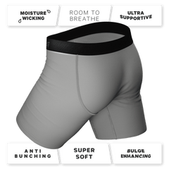 The 50 Shades | Long Leg Grey Ball Hammock® Pouch Underwear With Fly 5 Pack - Shinesty