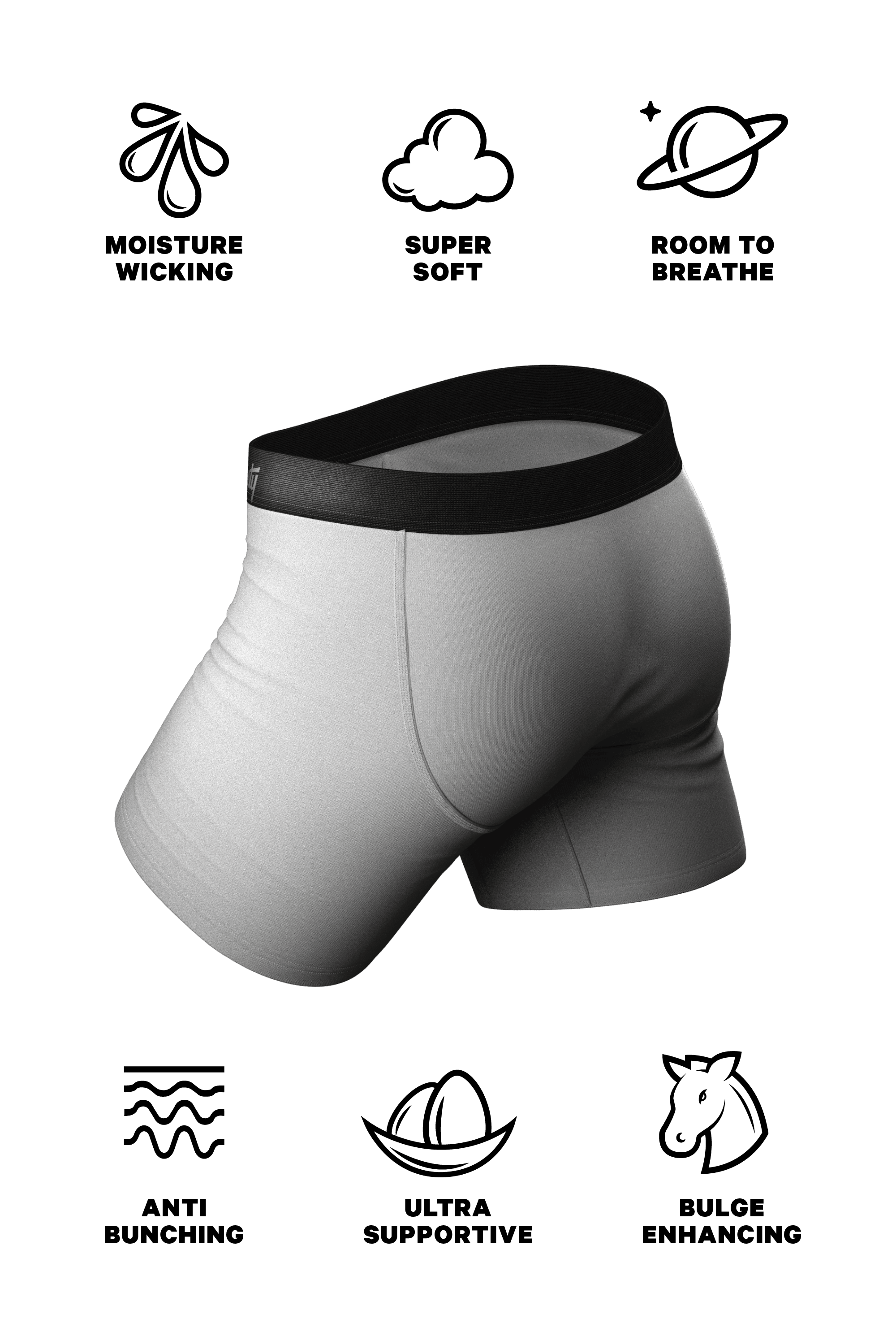 The 50 Shades | Grey Ball Hammock® Pouch Underwear With Fly - Shinesty