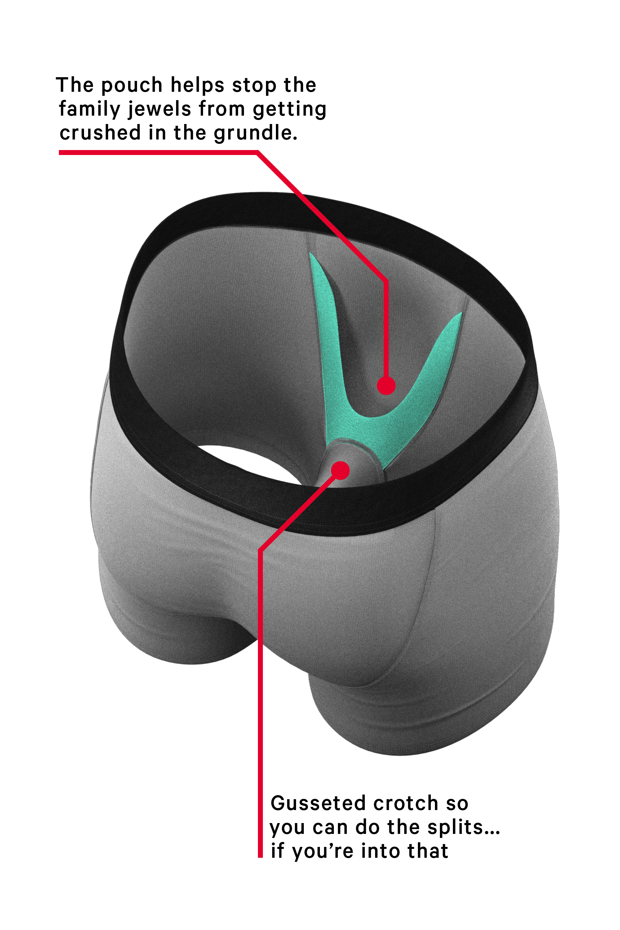 The 50 Shades | Grey Ball Hammock® Pouch Underwear With Fly - Shinesty