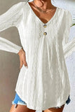 V-Neck Long Sleeve Blouse - Trendsi
