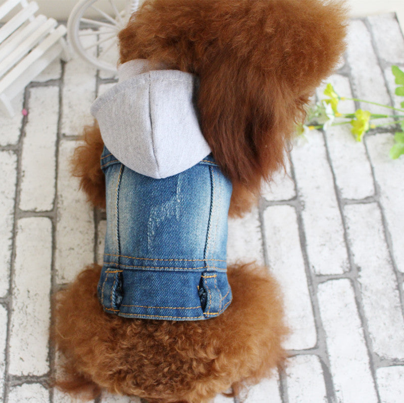 Designer Dog Clothes Small Dog Denim Jacket Coat Cat Costume Puppy Jeans Vest Spring Clothing - My Store - Flyclothing LLC