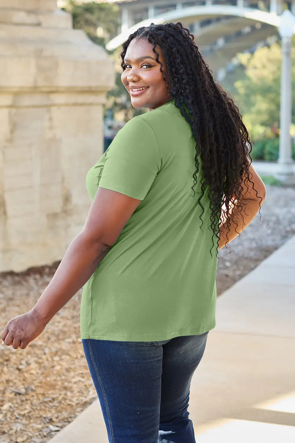 Basic Bae Bamboo Full Size V-Neck Short Sleeve T-Shirt - ShopBasicbae - Flyclothing LLC