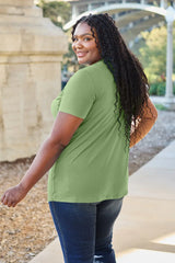 Basic Bae Bamboo Full Size V-Neck Short Sleeve T-Shirt - ShopBasicbae - Flyclothing LLC