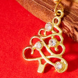 18K Gold-Plated Rhinestone Christmas Tree Dangle Earrings - Trendsi - Flyclothing LLC