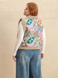 Plus Size Printed Sherpa Vest Coat - Trendsi - Flyclothing LLC