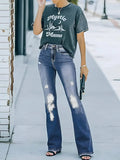 Distressed Bootcut Jeans with Pockets - Trendsi